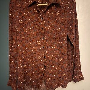 NATURAL LIFE Rust Floral Blouse